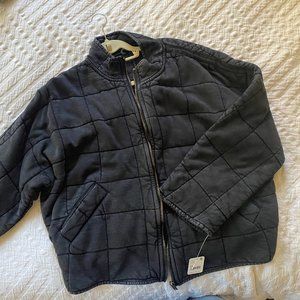 Free People M Dolman Quilted Knit Jacket in Black